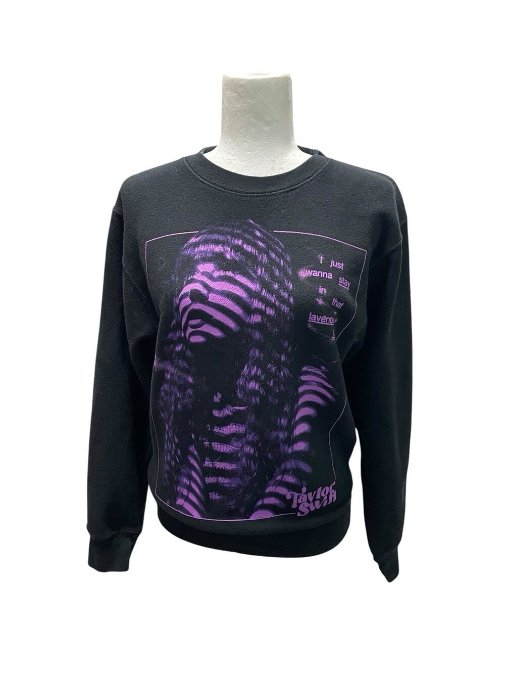 Taylor Swift Eras Tour Black Crewneck Sweater I Just Want To Say Size XS